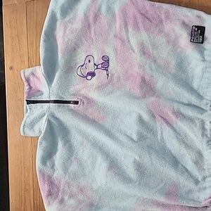 XXL peanuts 1/4 zip tye dye sweater